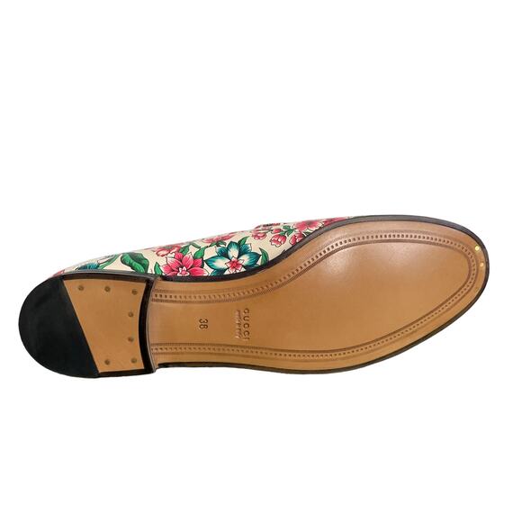 New GUCCI Horsebit Floral Printed Leather Loafers Shoes Women's EU 38 | US 8 - Picture 12 of 14